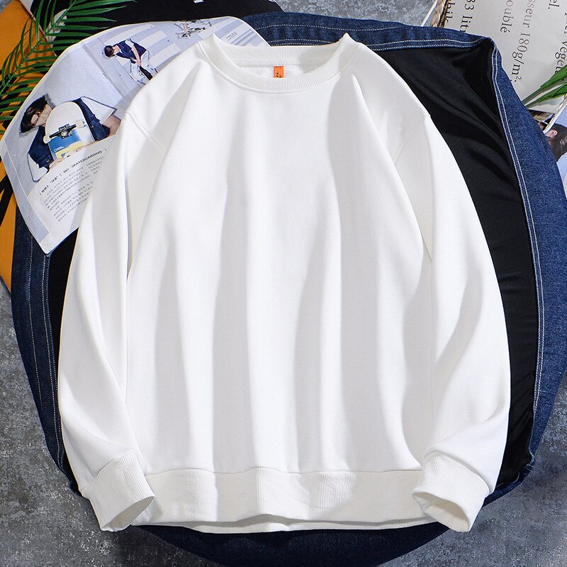 Spring Autumn New Mens Hoodie Casual Cotton Fleece Long Sleeve Men Sweatshirt Round Neck Multicolor Fashion Loose Tops 5XL