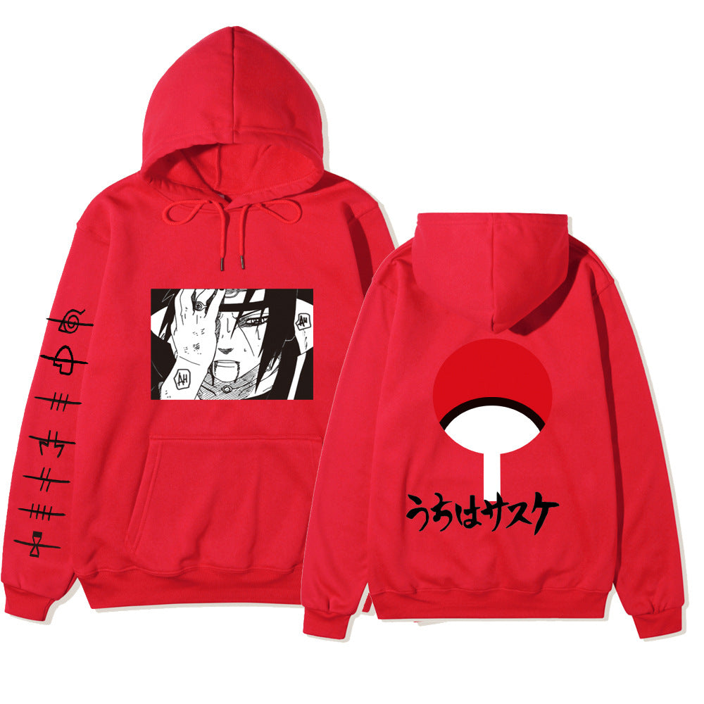 Naruto sweatshirt men's and women's casual hoodie Uchiha Sasuke printed sweatshirt top jacket