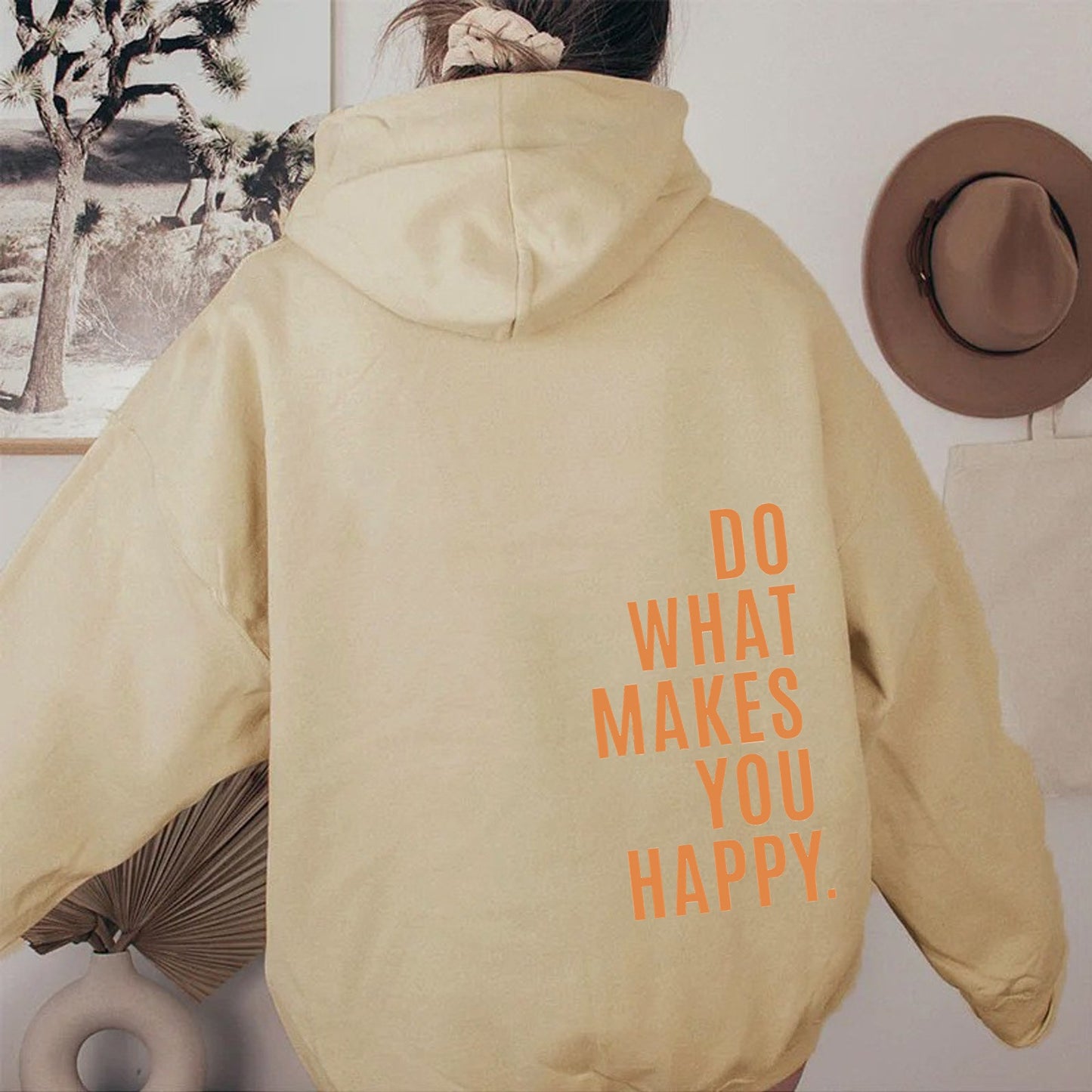 XS ---5XL European size off shoulder sleeves Do What Makes You Happy sweatshirt hoodie