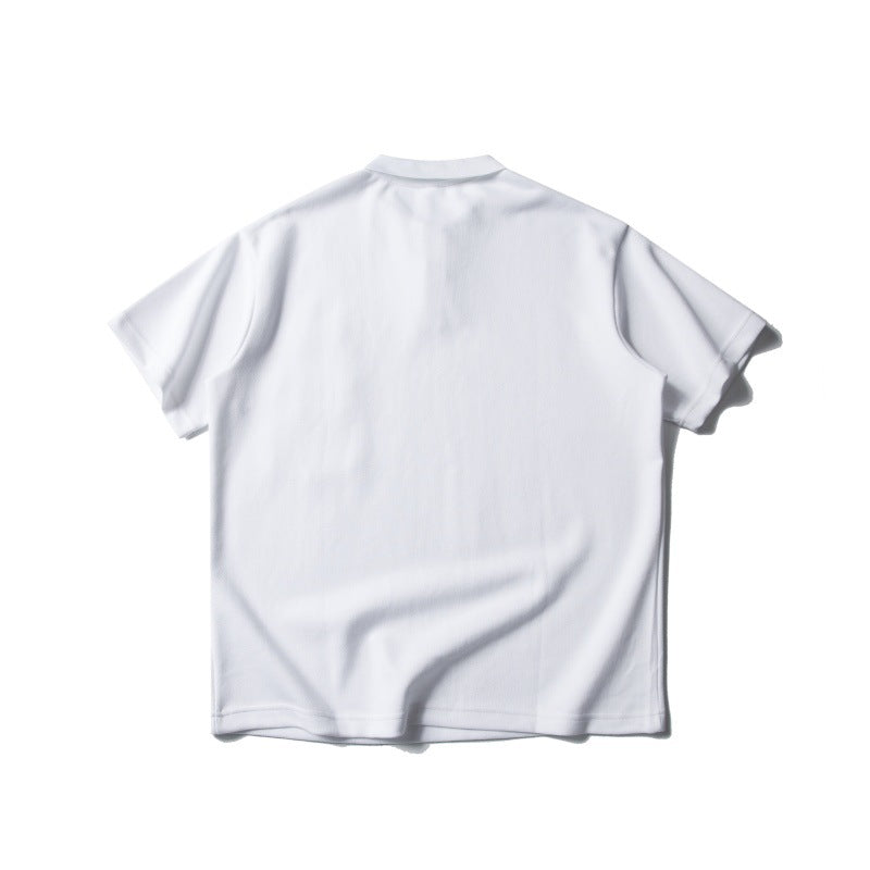 Double patch pocket design loose polo shirt