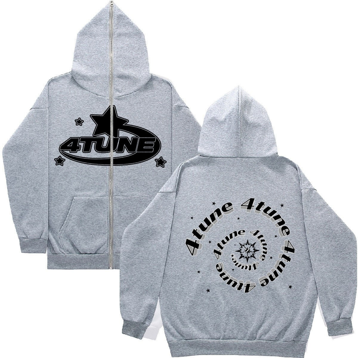 Full face zippered plush hoodie with a hat, American retro Y2K hoodie, men's casual jacket, men's