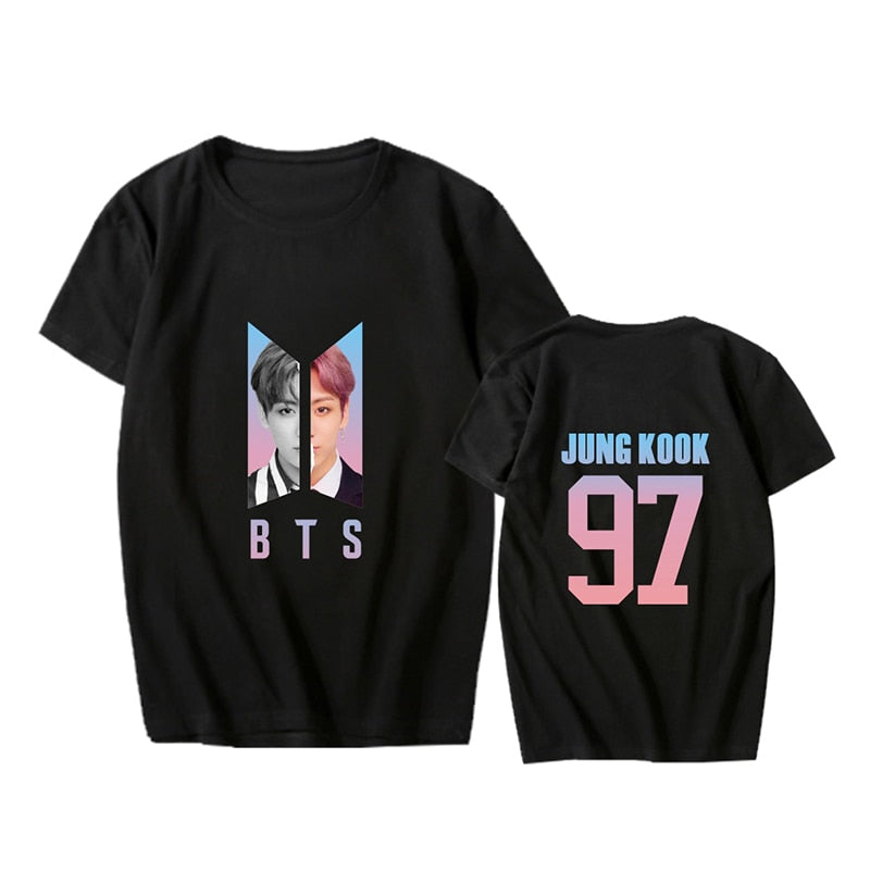KPOP BTS Bangtan Boys Album Love Yourself Answer Photo RM V SUGA Hip Hop Tshirt K-POP T Shirt Short Sleeve Tops T-shirts