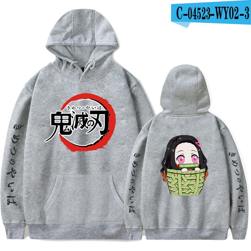 Ghost Blade Japanese anime peripheral men's and women's fashionable casual hoodie with a hat