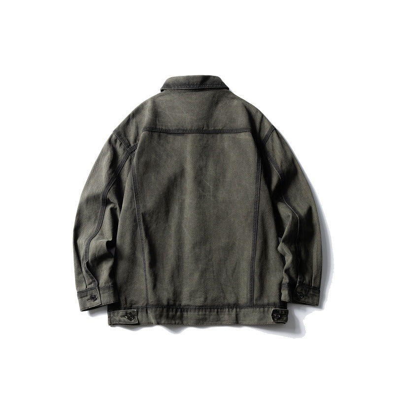 Used spray painted men's loose workwear shirt