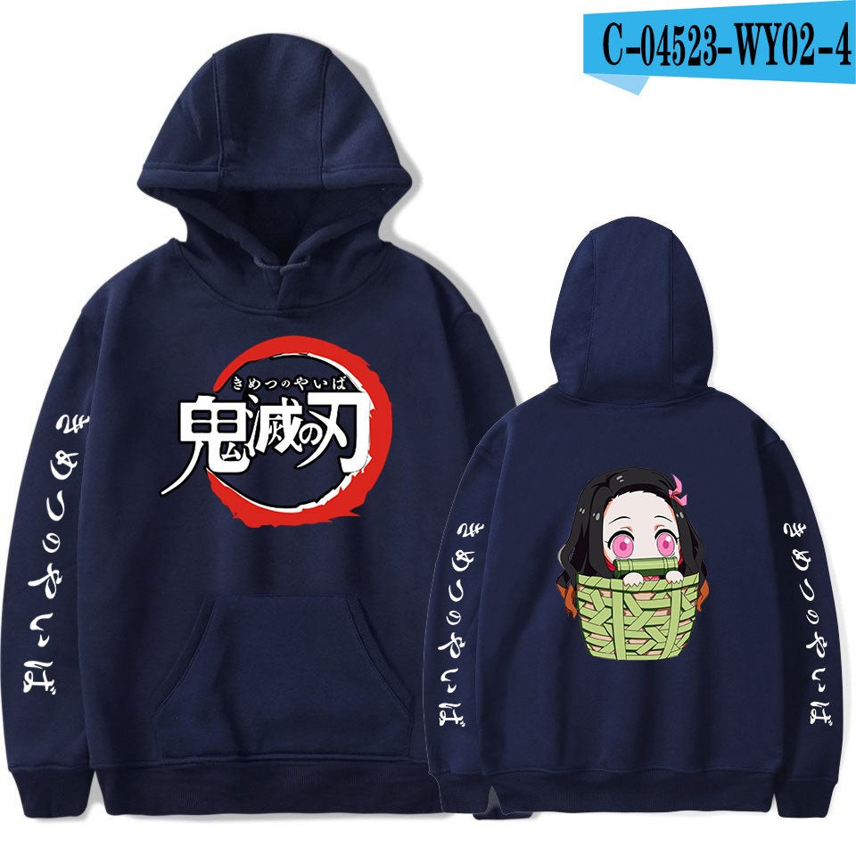 Ghost Blade Japanese anime peripheral men's and women's fashionable casual hoodie with a hat