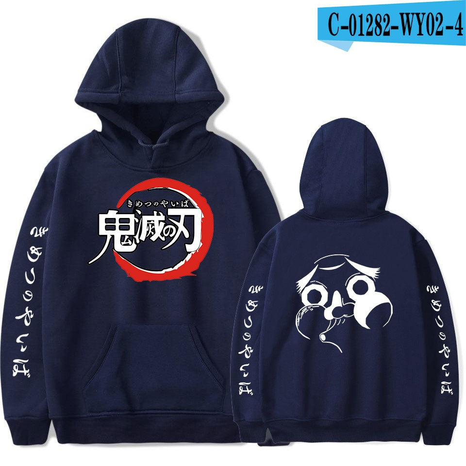 Ghost Blade Japanese anime peripheral men's and women's fashionable casual hoodie with a hat