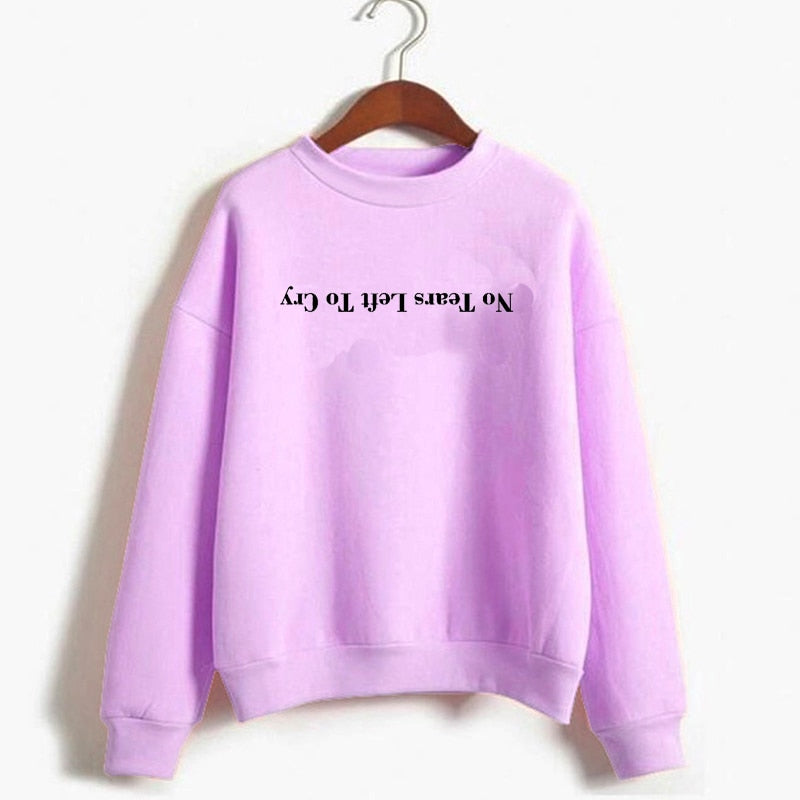 Ariana Grande Sweatshirt No Tears Left To Cry Hoodie Women Print Harajuku God Is A Woman Sweatshirts Pullover Cewneck Warm Tops