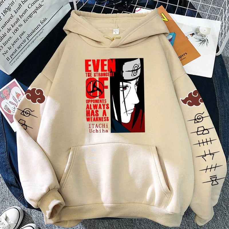Naruto Itachi Writings Wheel Eye Anime Splice Plush Hoodie Cross border Hoodie Anime Hoodie