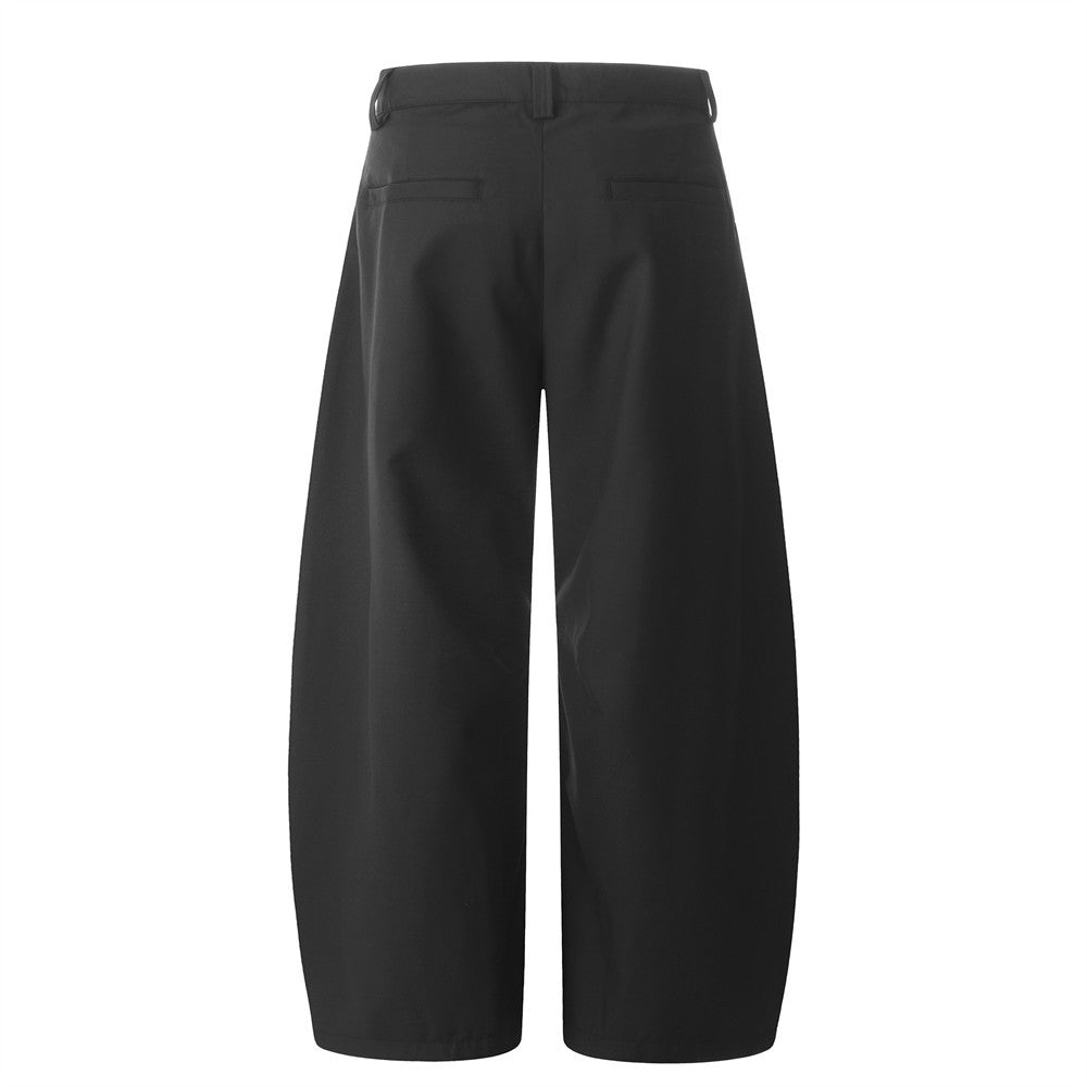 Loose Wide-Leg Scythe Pants Men's Casual Dress Trousers High-Street Design Solid Color Versatile Banana Scythe Long Pants