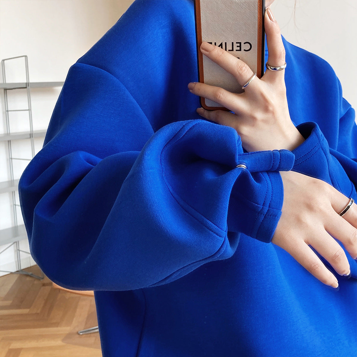 Space cotton hoodie women's loose top