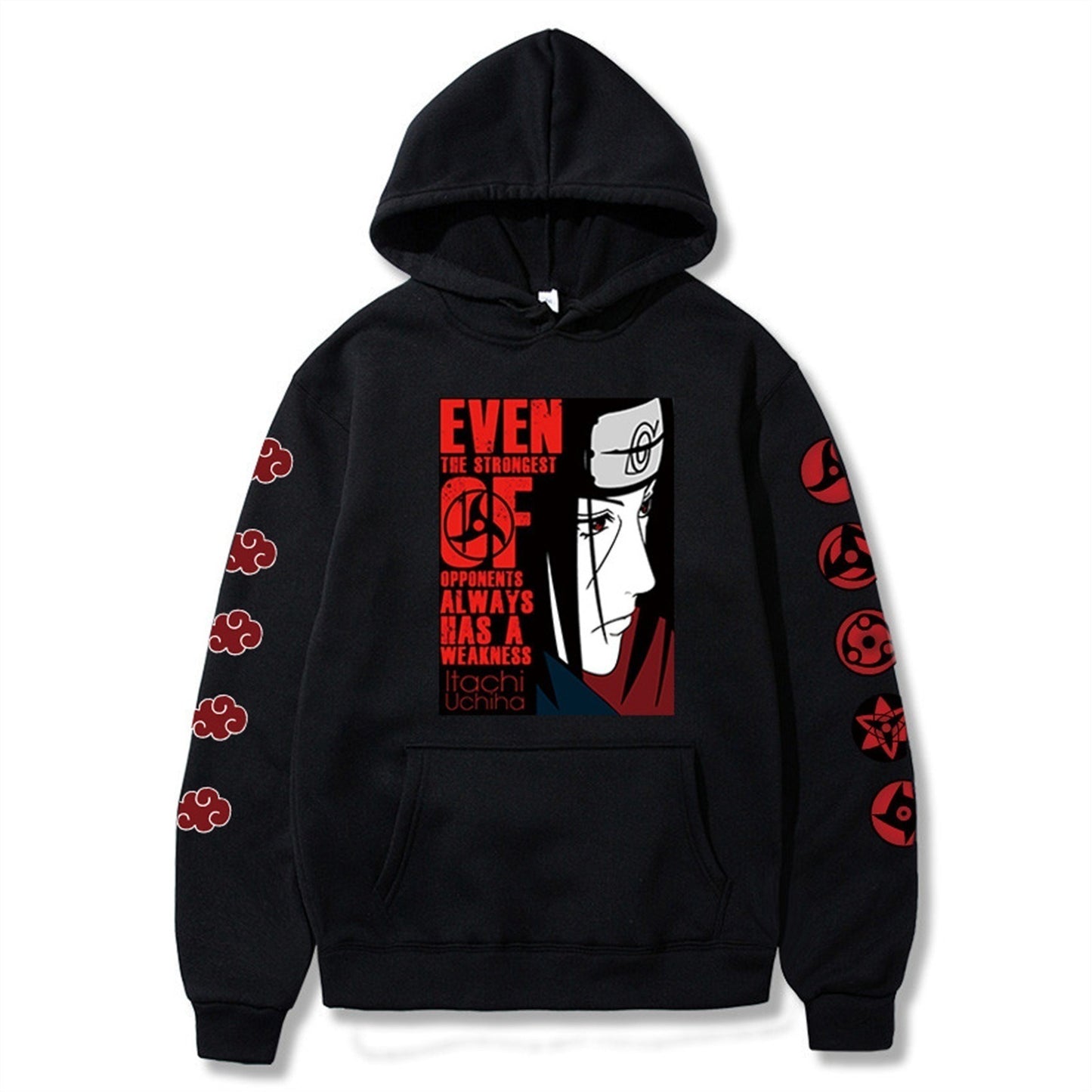 Naruto Itachi Writings Wheel Eye Anime Splice Plush Hoodie Cross border Hoodie Anime Hoodie