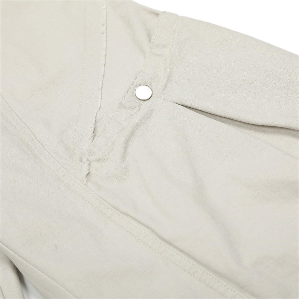 Sense Workwear Wide-Leg Scythe Pants Men's High Street Vibe Large Pocket Design Frayed Silhouette Long Pants