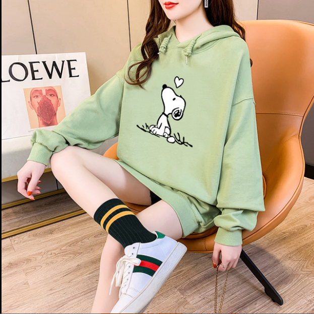 Autumn Winter Sweatshirt Women Long Sleeve Funny Dog Pattern Print Hoodie