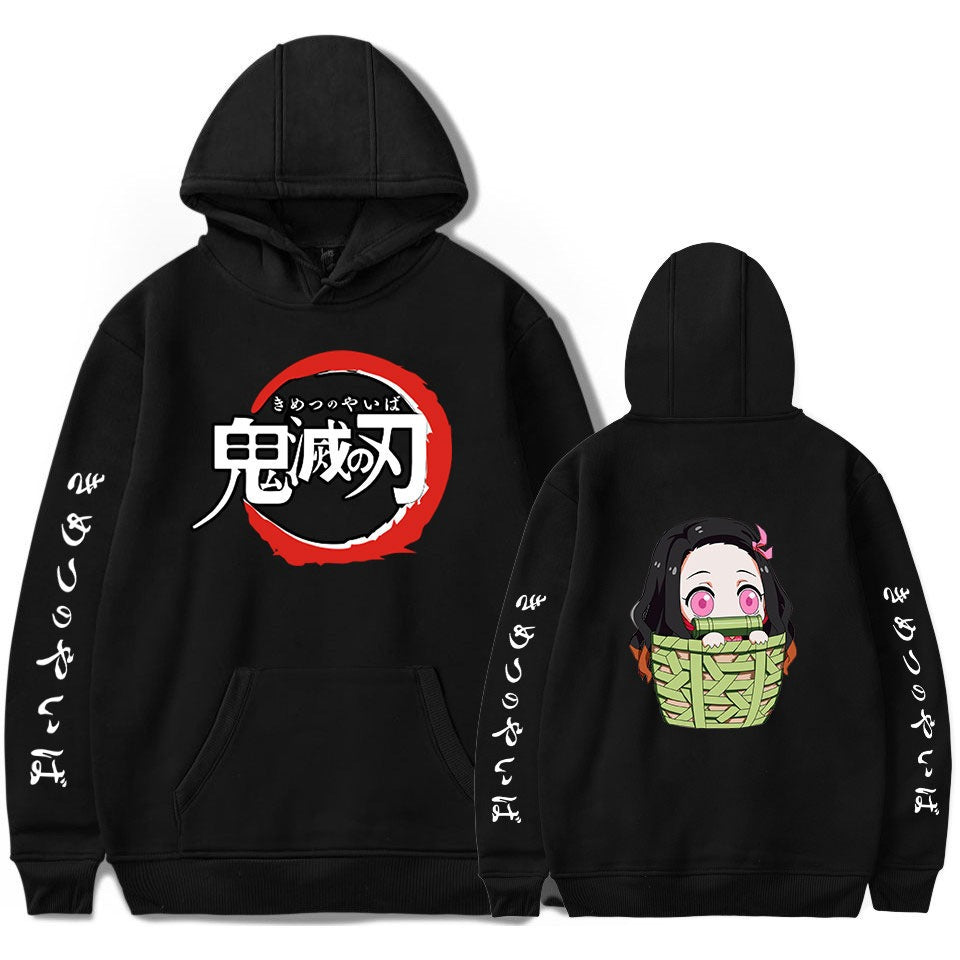 Ghost Blade Japanese anime peripheral men's and women's fashionable casual hoodie with a hat