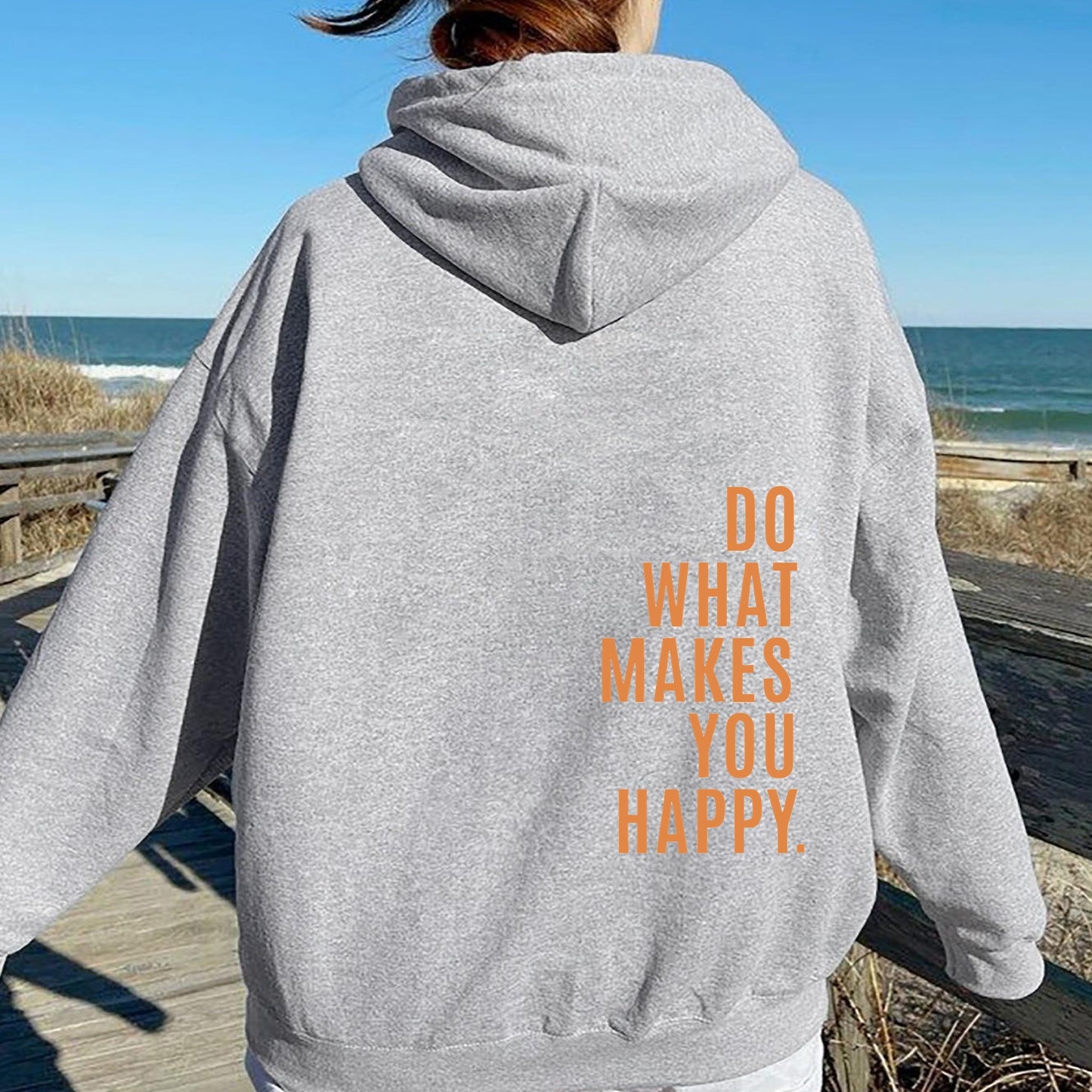 XS ---5XL European size off shoulder sleeves Do What Makes You Happy sweatshirt hoodie