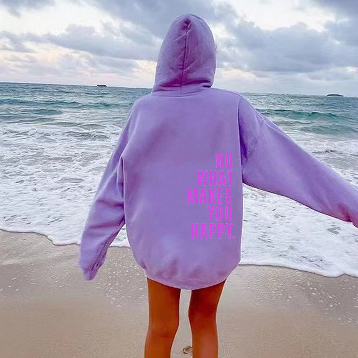 XS ---5XL European size off shoulder sleeves Do What Makes You Happy sweatshirt hoodie