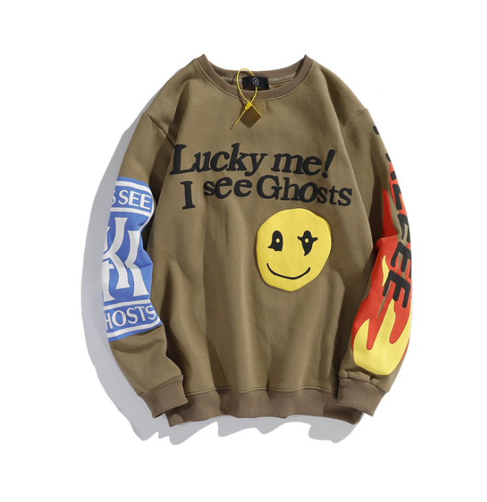 Kanye West Graffiti Letter Print Plus Velvet Sweatshirt Men Harajuku Fleece Hoodie Hip Hop Stranger Things Hooded Hoodies