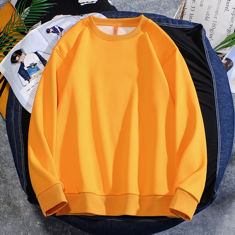 Spring Autumn New Mens Hoodie Casual Cotton Fleece Long Sleeve Men Sweatshirt Round Neck Multicolor Fashion Loose Tops 5XL
