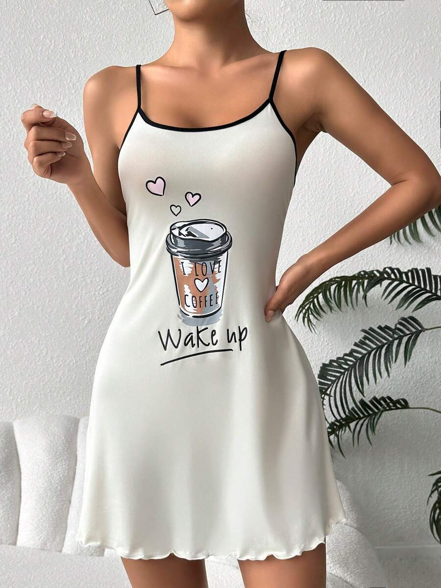 Sexy Lingerie Suspender Dress Sleepwear Multi-Color Print Nightgown Erotic Set