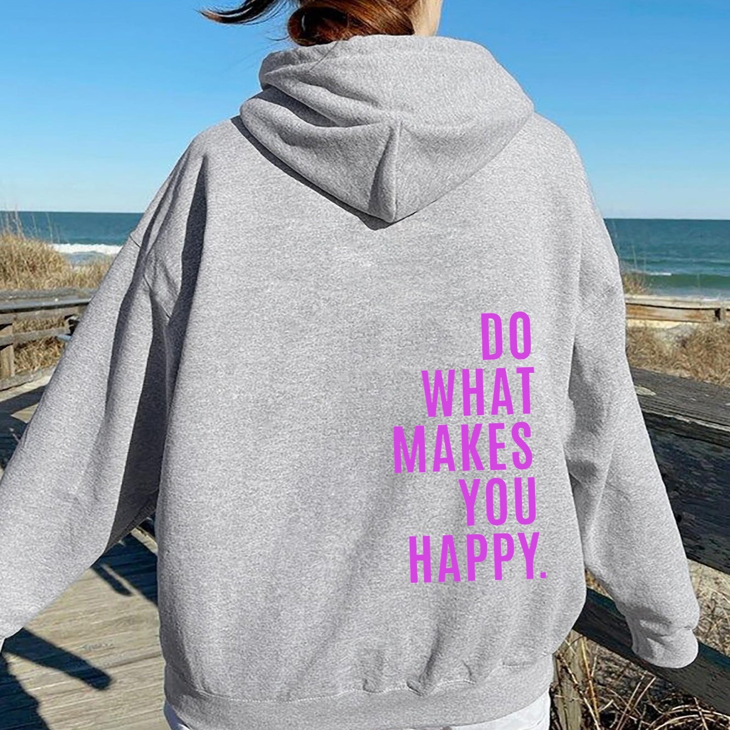 XS ---5XL European size off shoulder sleeves Do What Makes You Happy sweatshirt hoodie