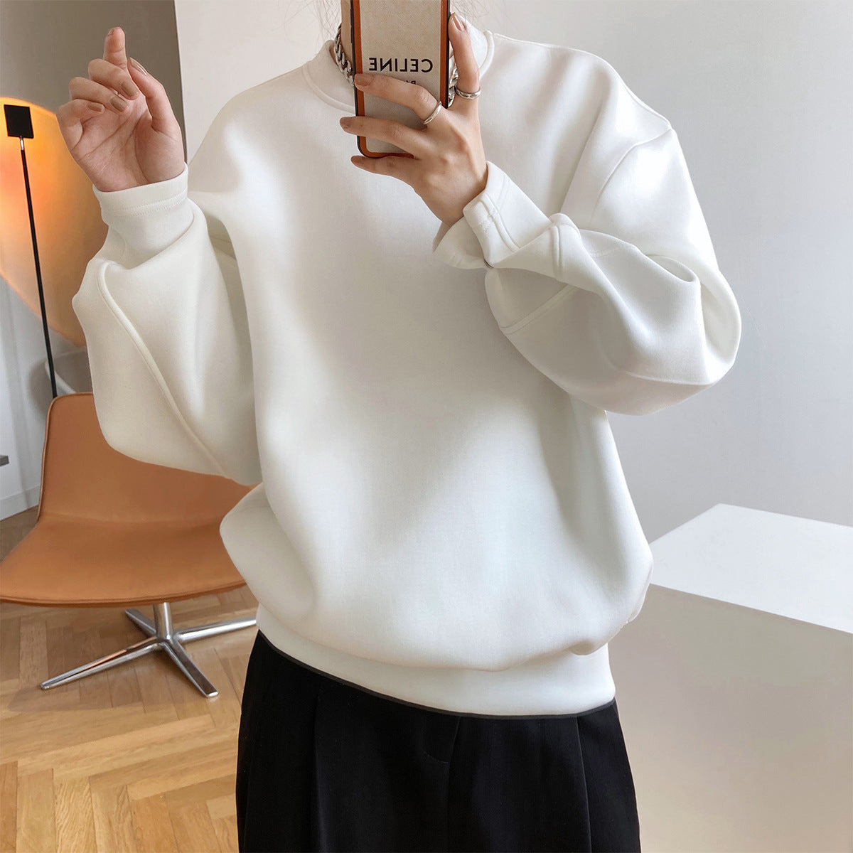 Space cotton hoodie women's loose top
