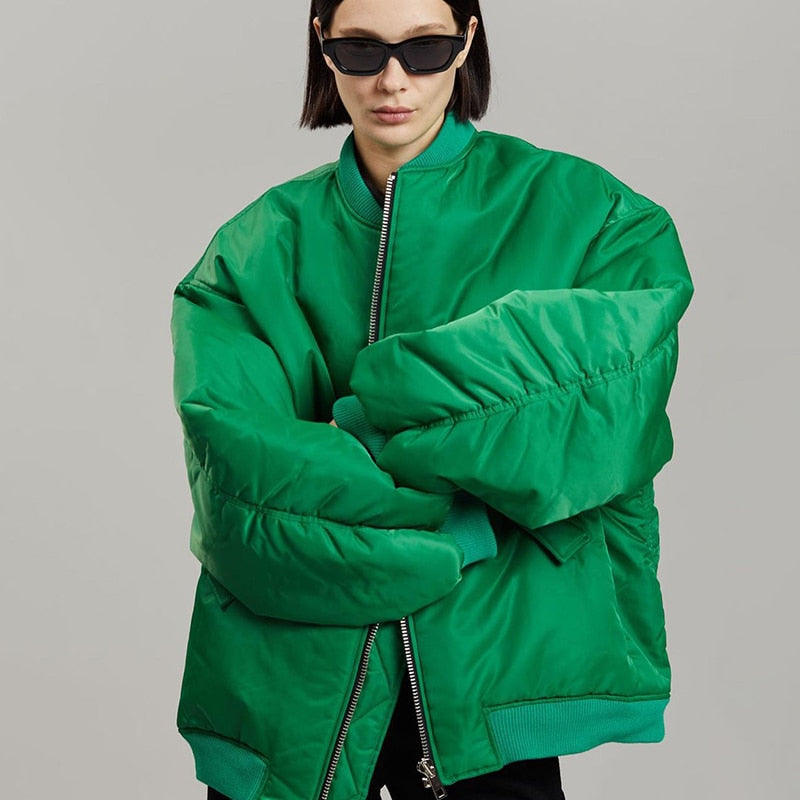 Women's Retro Vintage Letter Printed Green Jackets Y2K Oversized Long Sleeve Hoodie Sweatshirts Autumn Winter Streetwear