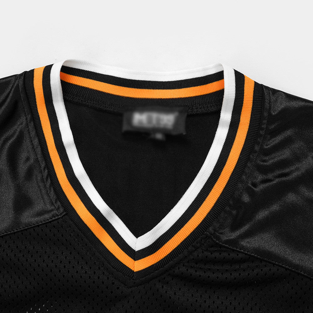 Sports Jersey Men's Summer INS Trendy Number 8 Embroidery Semi-transparent Breathable Quick-dry Casual V-neck Short-sleeve T-shirt