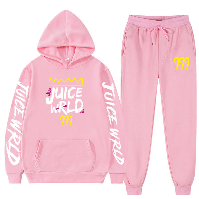 New rapper hoodie set, loose fitting men's and women's hooded hoodie+sweatpants