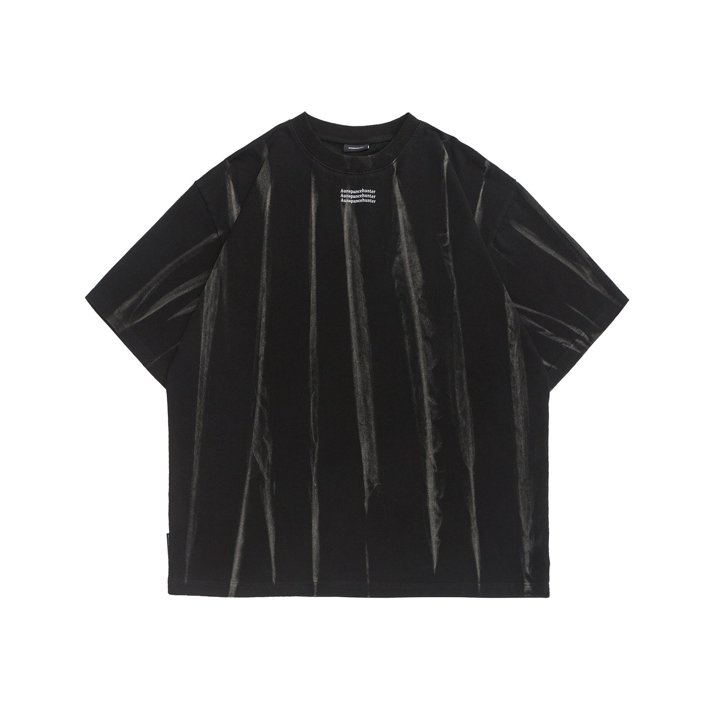 Washed and worn round neck T-shirt for men and women with short sleeves