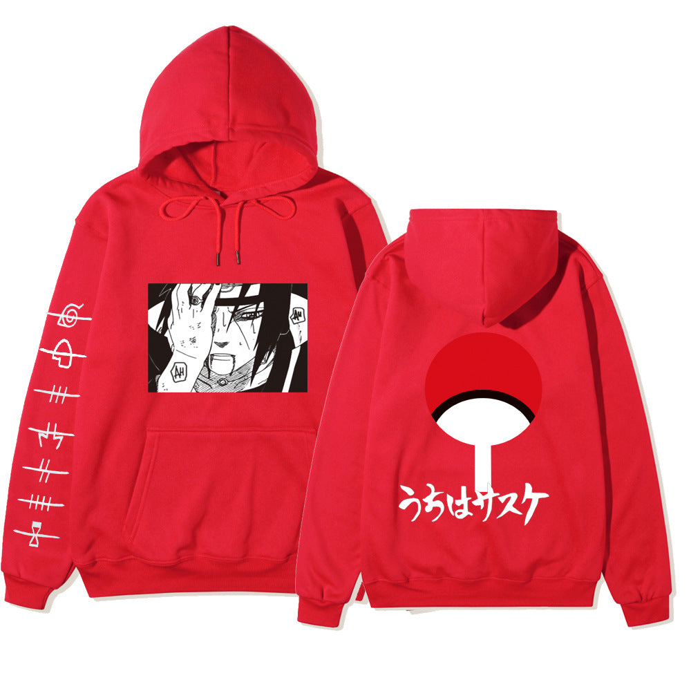 Naruto sweatshirt men's and women's casual hoodie Uchiha Sasuke printed sweatshirt top jacket