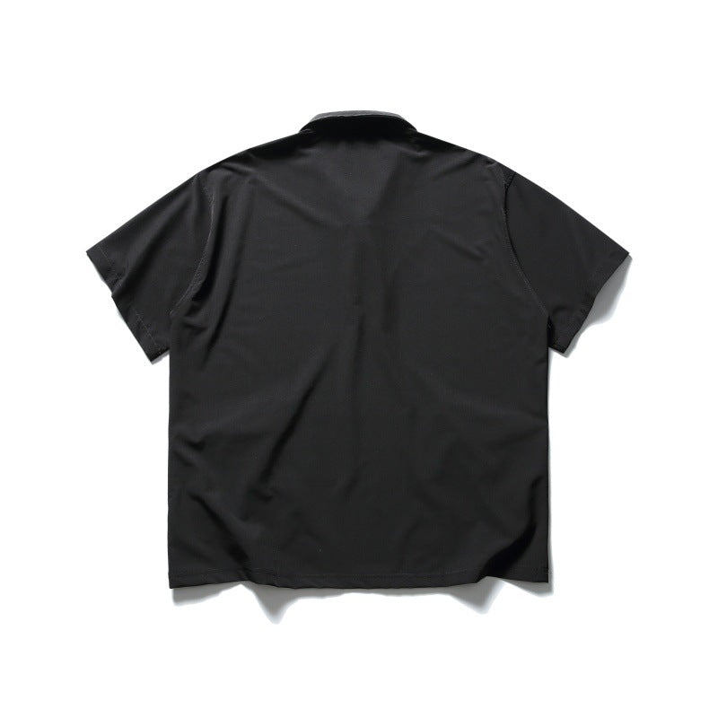 Polo shirt men's loose collar short sleeved shirt