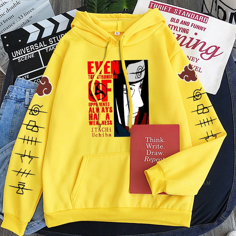 Naruto Itachi Writings Wheel Eye Anime Splice Plush Hoodie Cross border Hoodie Anime Hoodie