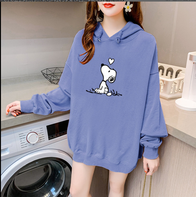 Autumn Winter Sweatshirt Women Long Sleeve Funny Dog Pattern Print Hoodie