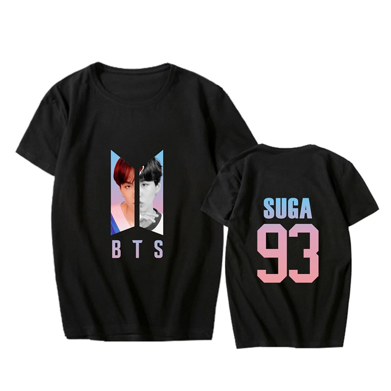 KPOP BTS Bangtan Boys Album Love Yourself Answer Photo RM V SUGA Hip Hop Tshirt K-POP T Shirt Short Sleeve Tops T-shirts