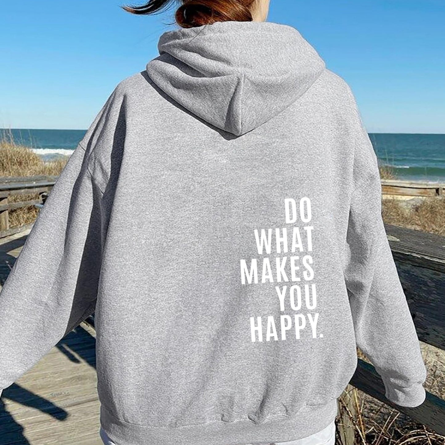 XS ---5XL European size off shoulder sleeves Do What Makes You Happy sweatshirt hoodie