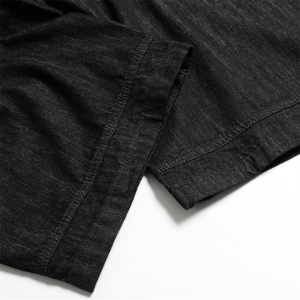 Trendy All-Match Tapered Pants Men's Casual Long Pants Vibe American High Street Pleated Design Solid Color Banana Scythe Pants