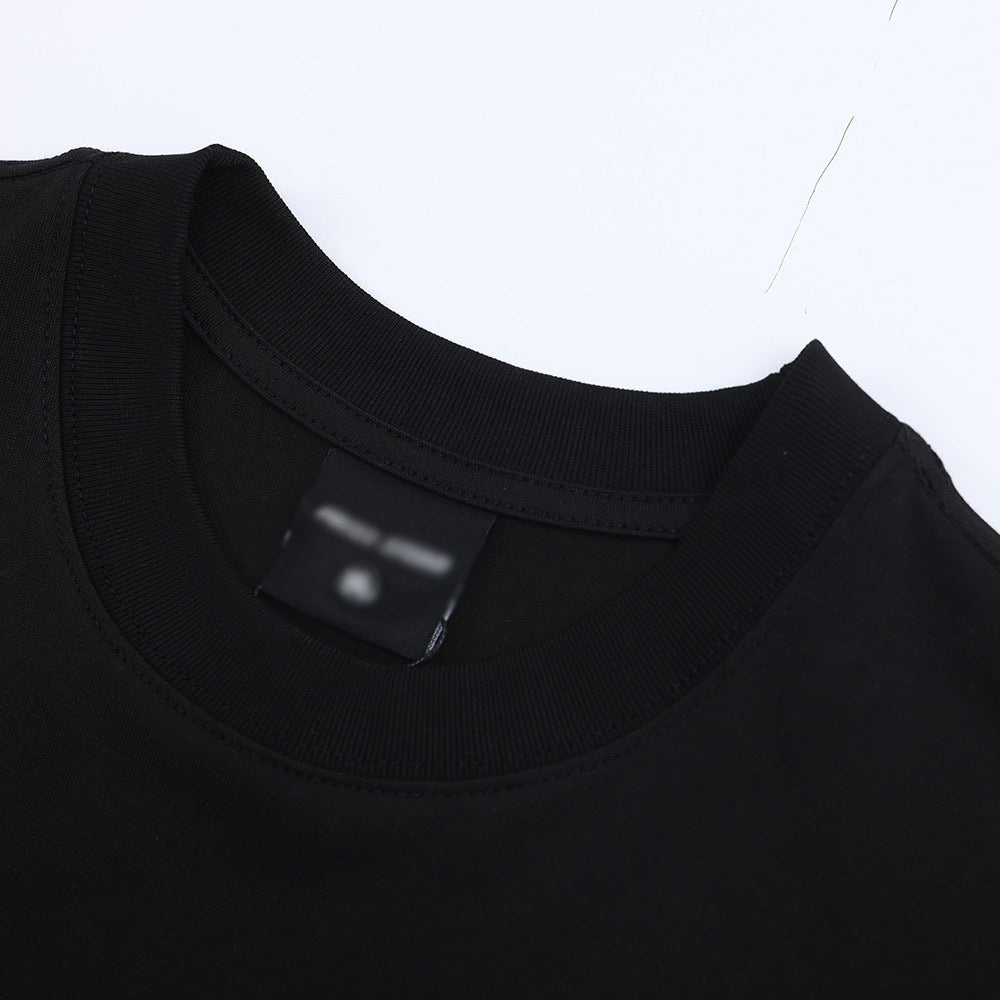 Street Style Star Embroidery Casual T-Shirt Men's Loose Round Neck Short Sleeve Top