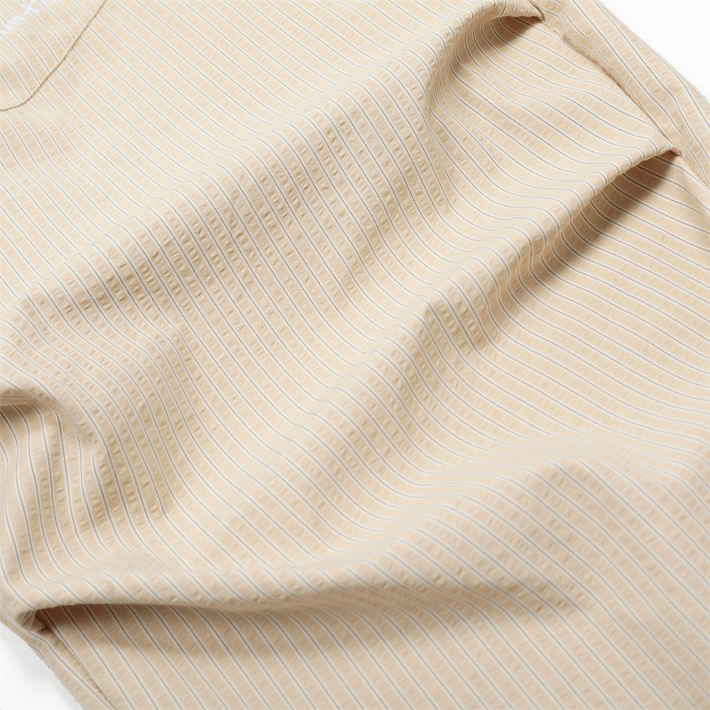 Vertical Striped Casual Long Pants Men's Sporty Loose Cargo Trousers Pleated Design Wide-Leg Pants Trendy