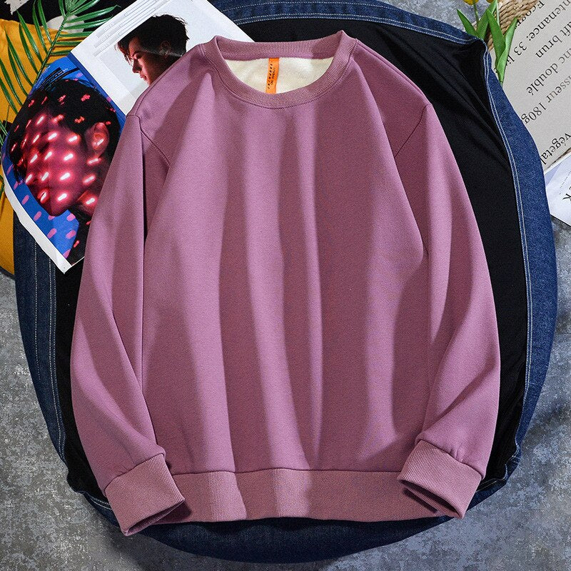 Spring Autumn New Mens Hoodie Casual Cotton Fleece Long Sleeve Men Sweatshirt Round Neck Multicolor Fashion Loose Tops 5XL