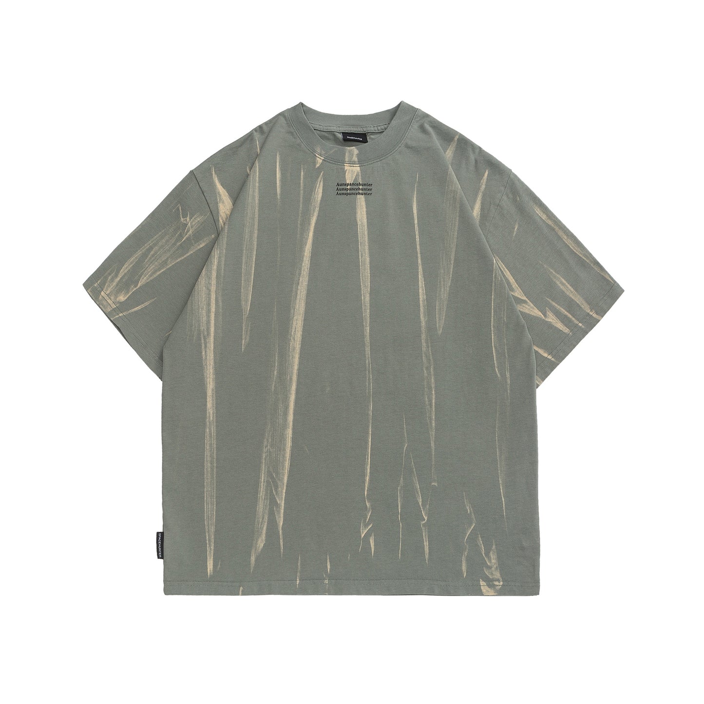 Washed and worn round neck T-shirt for men and women with short sleeves