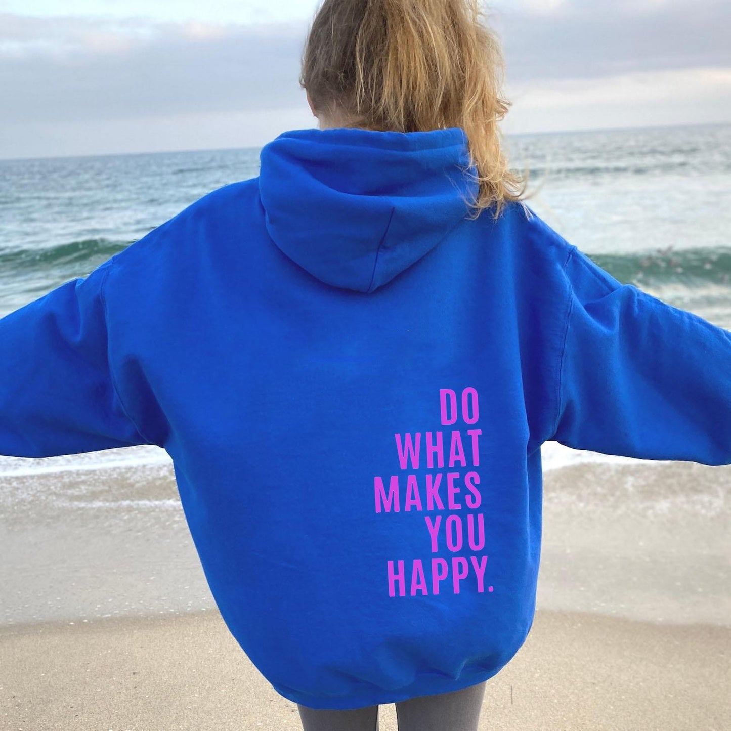 XS ---5XL European size off shoulder sleeves Do What Makes You Happy sweatshirt hoodie