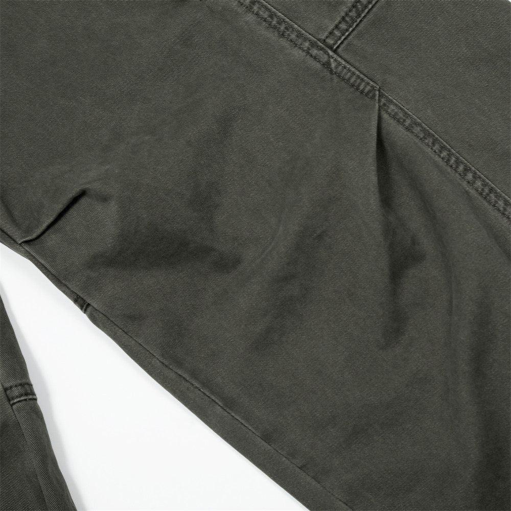 Punk High Street Work Pants Men Vibe Pleated Design Sense Three-Dimensional Pockets Washed Loose Straight Leg Long Pants