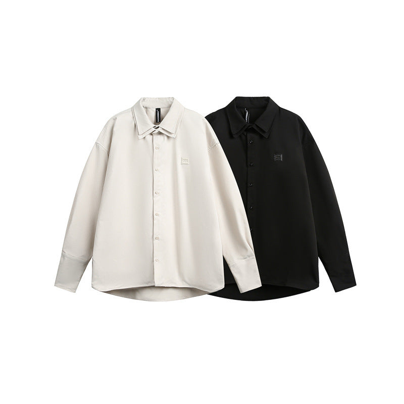 Loose heavy industry fake two long sleeved shirts