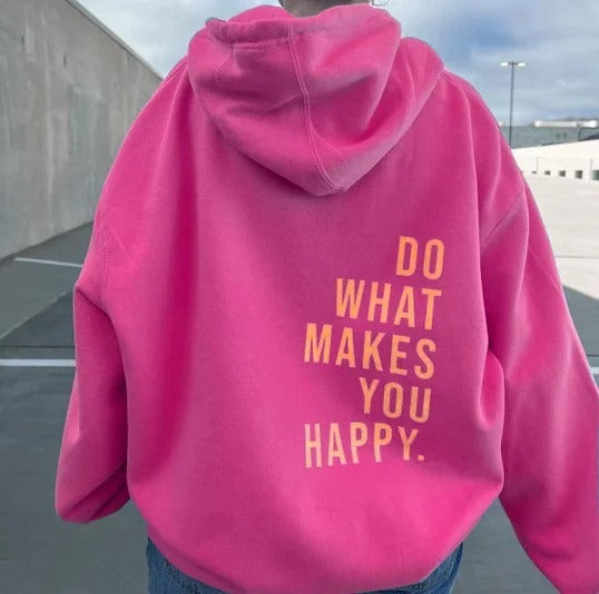 XS ---5XL European size off shoulder sleeves Do What Makes You Happy sweatshirt hoodie