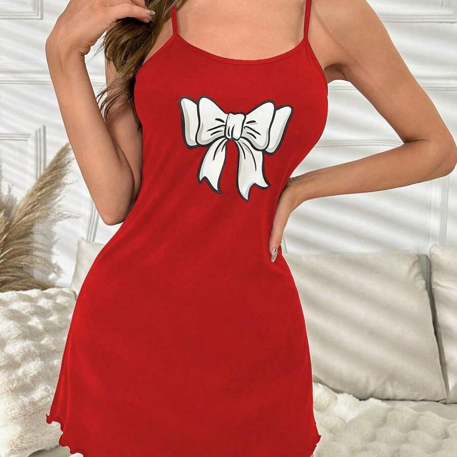 Sexy Lingerie Suspender Dress Sleepwear Multi-Color Print Nightgown Erotic Set