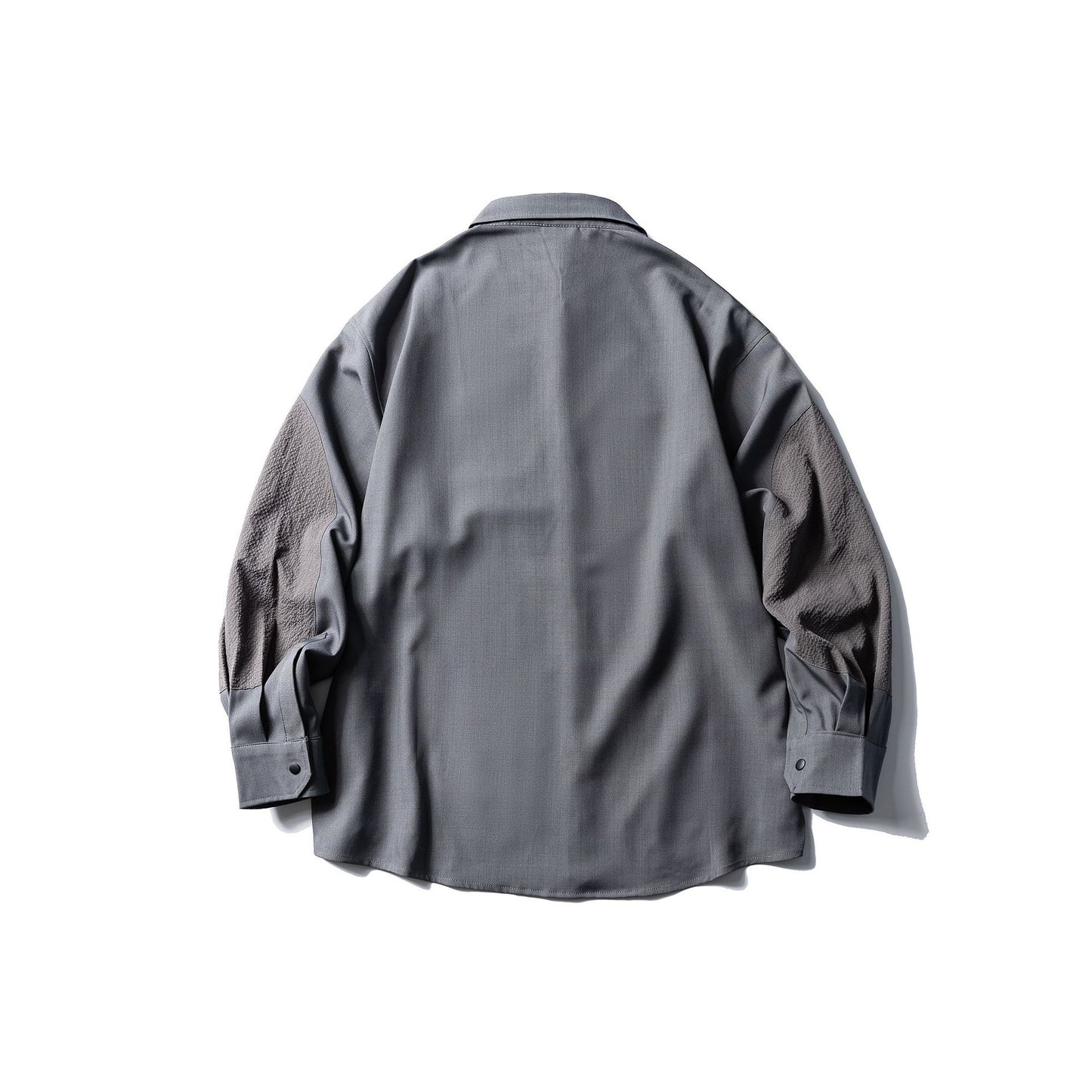 Deconstructing Bubble Yarn Color blocked Splicing Long sleeved Shirt