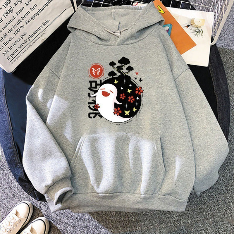 Women's cartoon pullover Hu Tao Anime Unisex Graphic printed hoodie