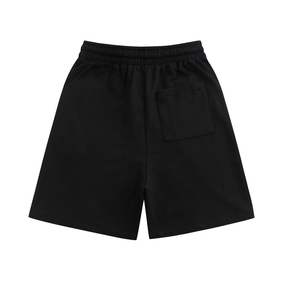 American Street Style Straight-Leg Shorts Men's Summer INS High Street Punk Loose Drawstring Elastic Waist Knee-Length Pants