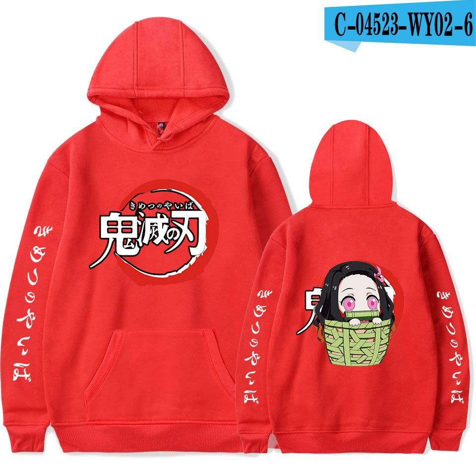 Ghost Blade Japanese anime peripheral men's and women's fashionable casual hoodie with a hat