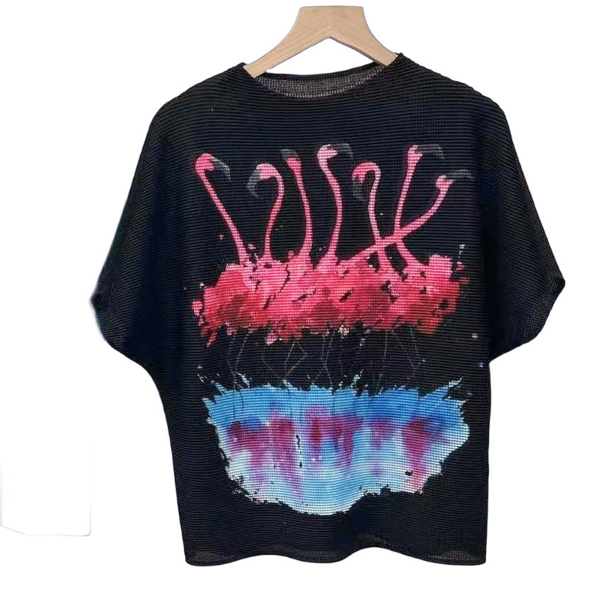 Short sleeved slim fit round neck pullover T-shirt